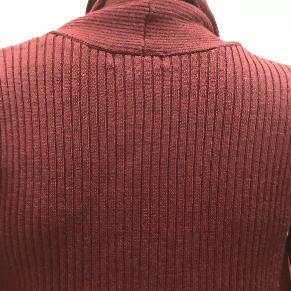HM Long Cardigan Sweater Duster Womens Size XS Extra Small Burgundy Acrylic Wool - Picture 8 of 13